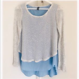 New blue layered sweater- Size S